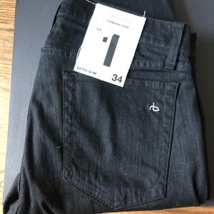 rag & bone - Black Fit 1 Extra Slim Jeans Size 34